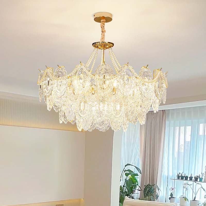 Luxury Contemporary Lighting Pendant Light Fixture Chandeliers Lamp Lights Multi Tier Copper Brass Claud Glass Decorative Modern