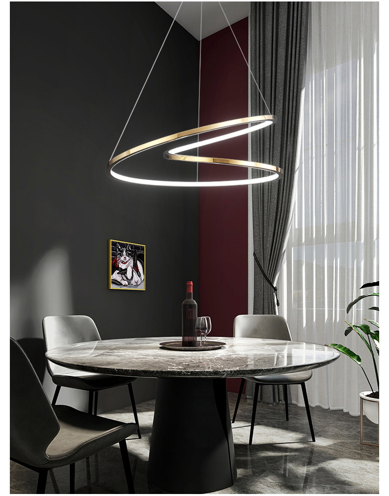 Round LED Chandelier Brushed Nickel Fixture Kitchen Island Dining Room Living Room, Bedroom Chandelier