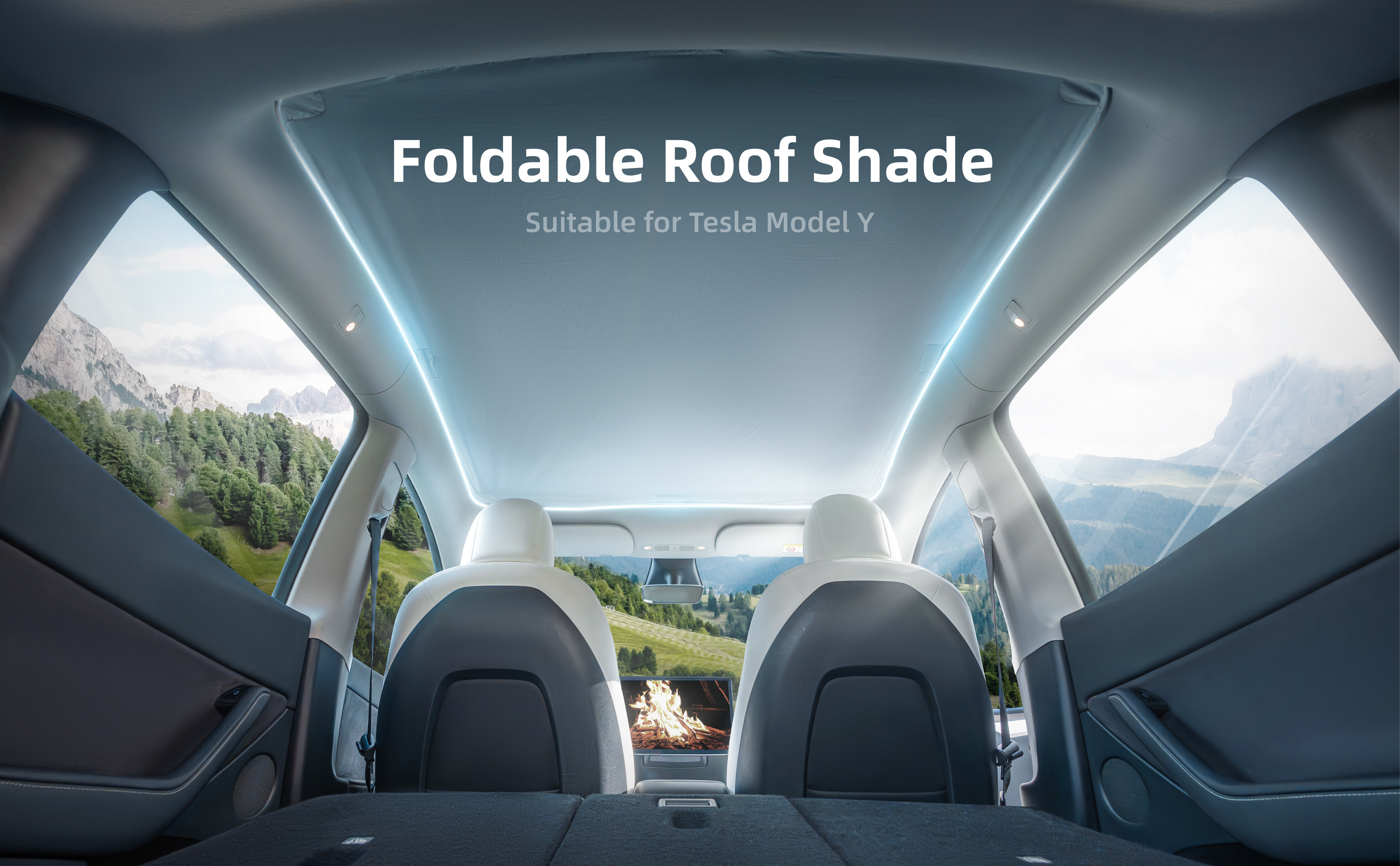 Tesla Glass Roof Sunshade Model Y Sunroof Heat Roof UV Rays Protection Summer Heat Blocking Shades