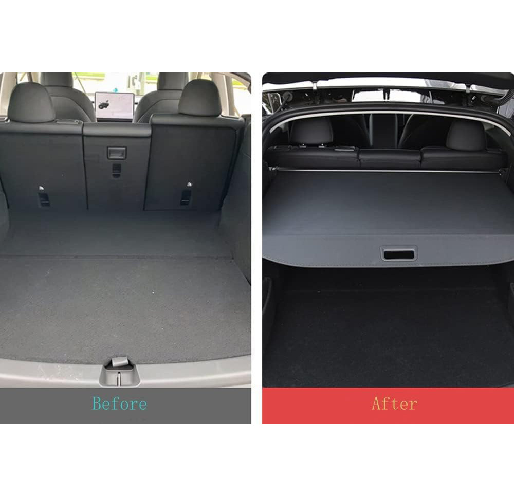 Tesla Model Y Retractable Luggage Carrier Partition  Luggage compartment lid Car Rear Trunk Cargo Cover