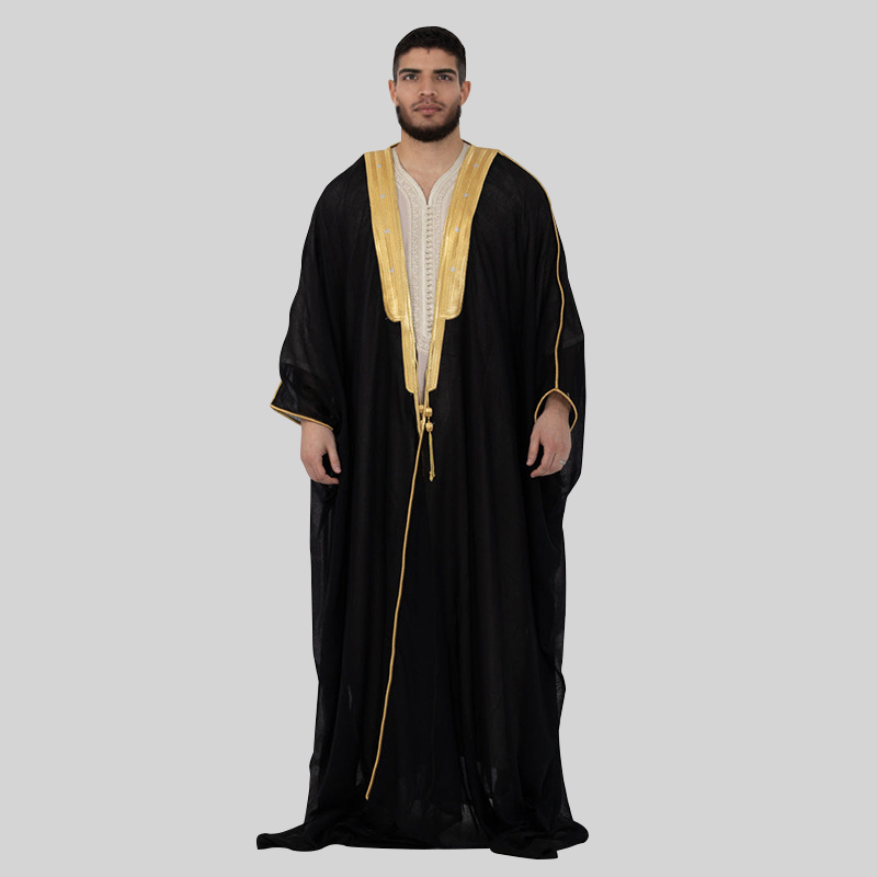 Men Islamic Clothing Embroidered Arabic Saudi Mens Abaya Bisht Wholesale Muslim Bachelor Speech Dress Bisht for Men