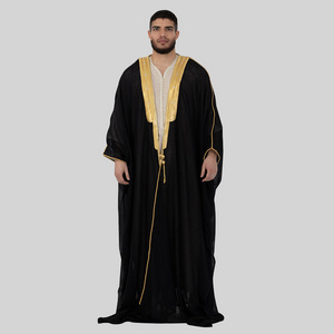 Men Islamic Clothing Embroidered Arabic Saudi Mens Abaya Bisht Wholesale Muslim Bachelor Speech Dress Bisht for Men