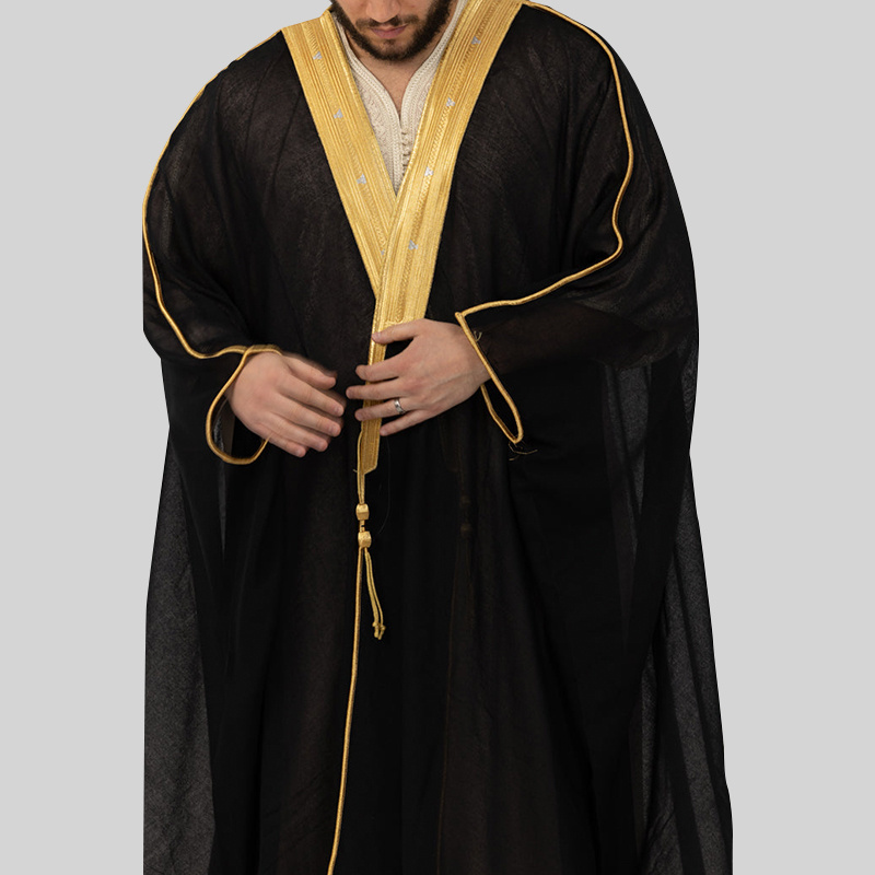 Men Islamic Clothing Embroidered Arabic Saudi Mens Abaya Bisht Wholesale Muslim Bachelor Speech Dress Bisht for Men