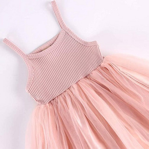 Fairy Floral Wear Children Clothing Casual Romper Lace Princess Baby Girl Dress Tutu Dress Infant Ribbed Sleeveless Sundress