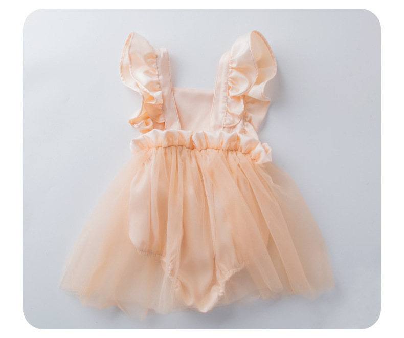 Fairy Floral Wear Children Clothing Casual Romper Lace Princess Baby Girl Dress Tutu Dress Infant Ribbed Sleeveless Sundress