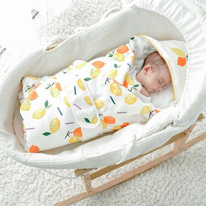 New Designs 100% Cotton Material Plush Fleece Warm Cotton Wholesale Soft Baby Wrap Swaddle Blanket With Hood