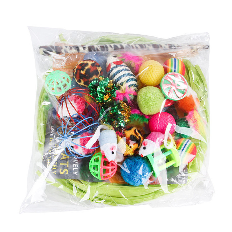 Wholesale cat accessories 21pcs set variety Mouse Crinkle Balls interactive Cat Toy Set Kitten Toys pack