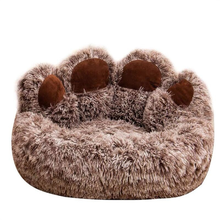 Bear PAWS Cute Warm indoor Kitten long faux fur wash custom cute luxury soft small pet bed for dog