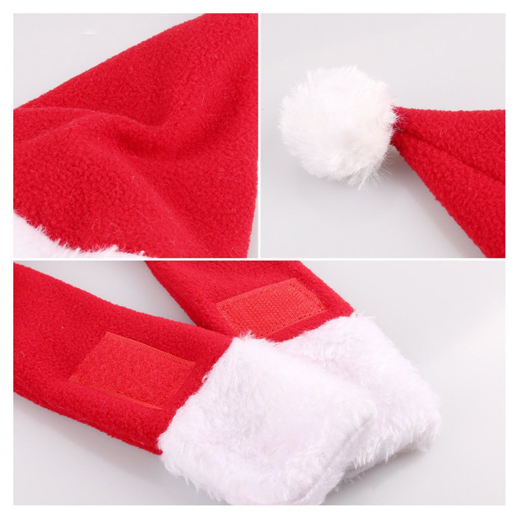 Pet Christmas Elastic Santa Hat with Scarf Collar for Cats Dogs Puppy Kitten and Small Animals