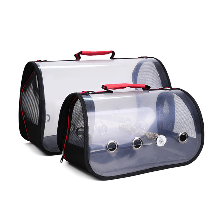 Pet Travel Portable Carrier Transparent Breathable Parrot Travel Cage Lightweight Bird Carrier Bag