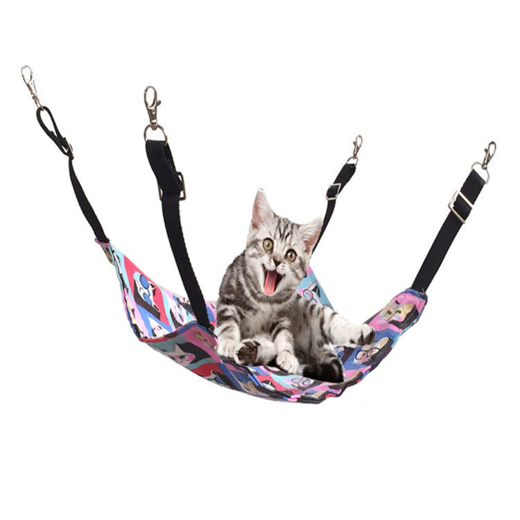 Indoor canvas fabric pet hanging cat hammock bed for cage