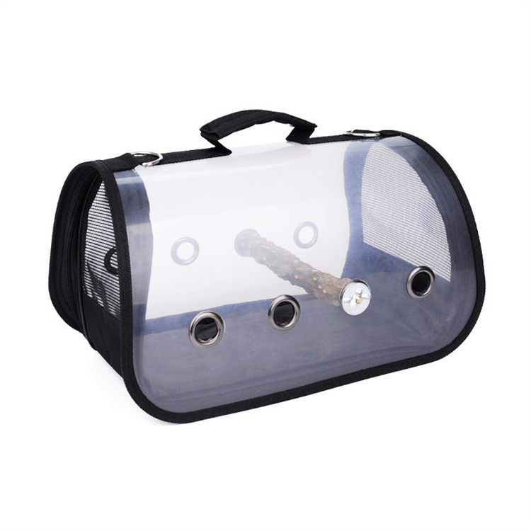 Pet Travel Portable Carrier Transparent Breathable Parrot Travel Cage Lightweight Bird Carrier Bag