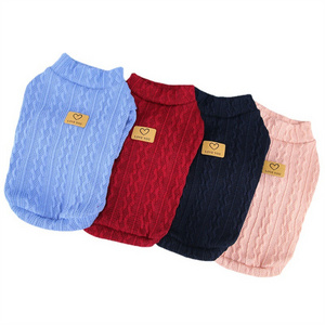 Teddy Winter knitwear dog clothes luxury warm cable knitted dog sweater for small dog