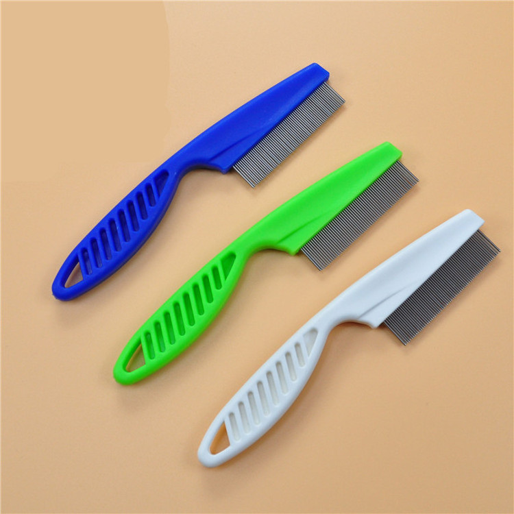 Fine teeth stainless steel needle pet grooming lice tick flea remover comb