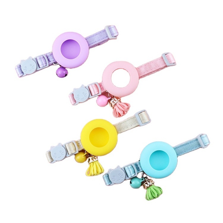 New airtag special silicone positioning pet supplies cute bell gps collar for small dogs and cats