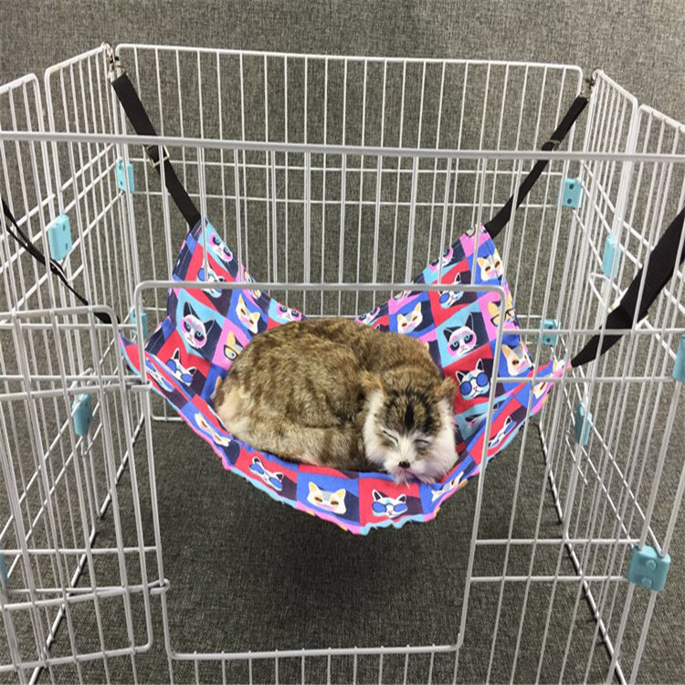 Indoor canvas fabric pet hanging cat hammock bed for cage