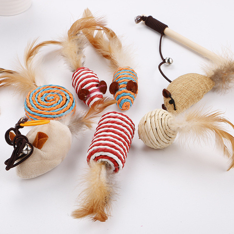 Factory Supplier Pet Gift Pack Toys Big Assorted Sisal Cat Toys Set