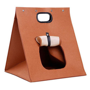 3 in 1 removable and washable cave foldable portable felt pet cat bed house