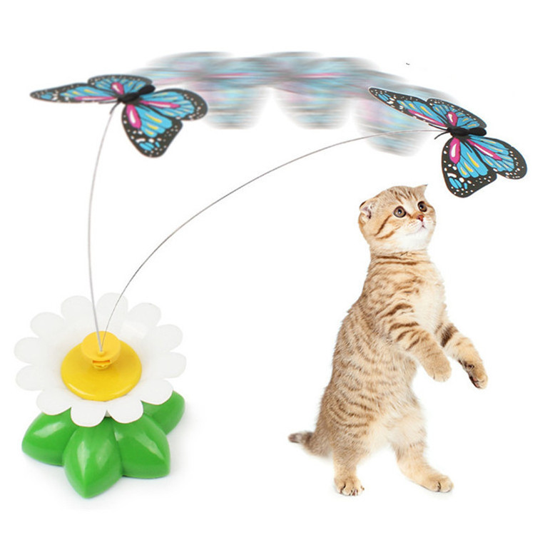 Funny electric rotating flying butterfly and bird Interactive Cat Toy for Kitten