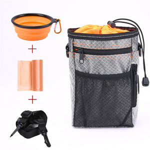 Wholesale dog treat bag pet training pouch with poop bag dispenser