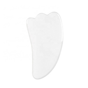 Natural Stone Guasha Massage Tools with Box Custom Logo Facial Massage Stone White Jade Gua Sha