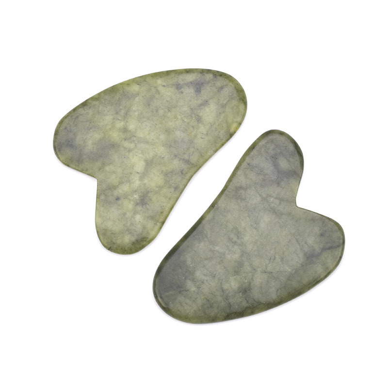 MS Jade Beauty Tools Xiuyan Jade Guasha Traditional Scraping Massage Tool for Anti-Aging Heart Shape Natural Gua Sha Stone