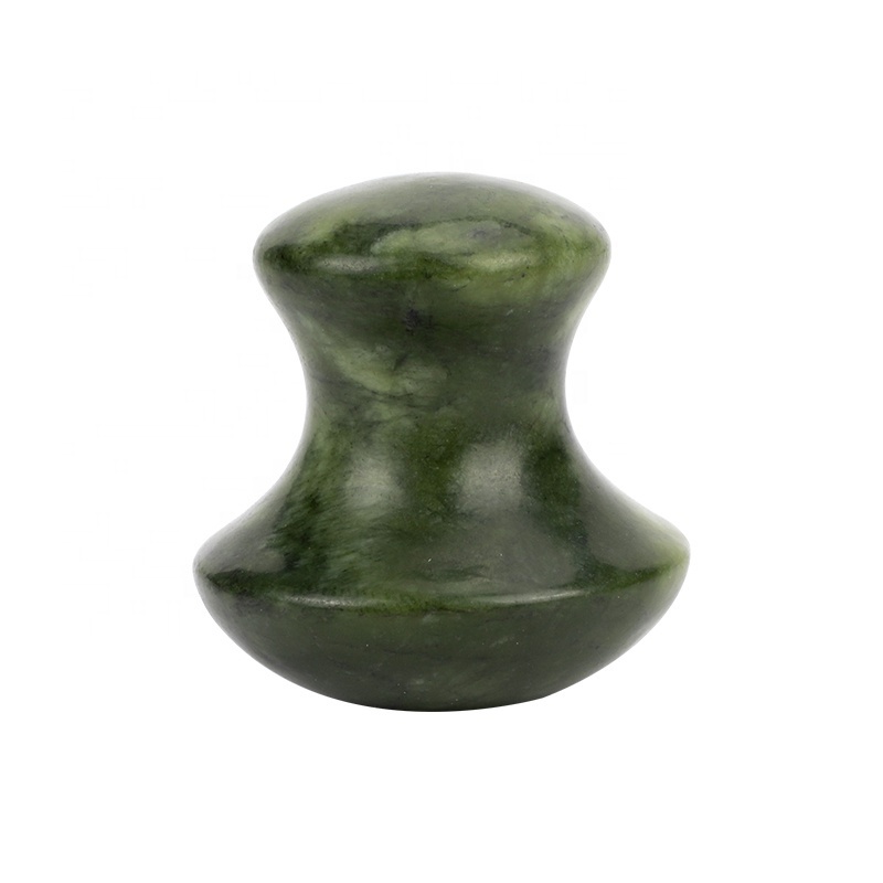 Mushang Jade Beauty Massage Products Stone Face Massager Custom Packaging Green Jade Stone Mushroom Gua Sha