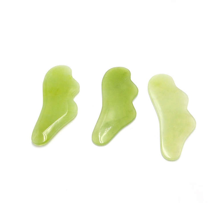 Hot Sale new aircraft type 100% natural real jade gua sha massager stone tools customized