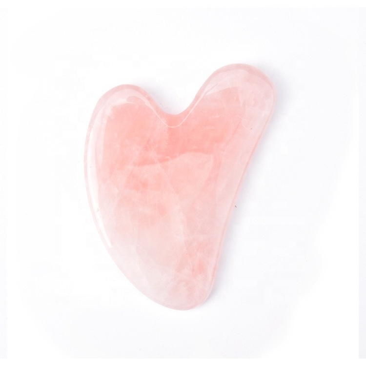 Wholesale Crystal Face Beauty Massager Pink Guasha Cuarzo Peronalizable Jade Scraping Massage Tool Rose Quartz Gua Sha