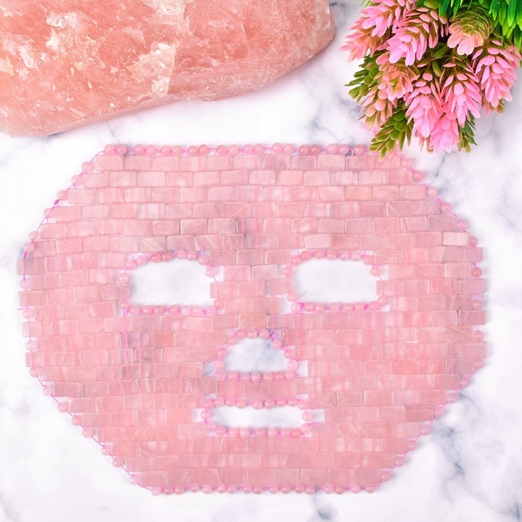 Hot Selling Products 2023 Mushang Face Healing Beauty Products Crystal Stone Ice Facial Mask Rose Quartz Face Mask