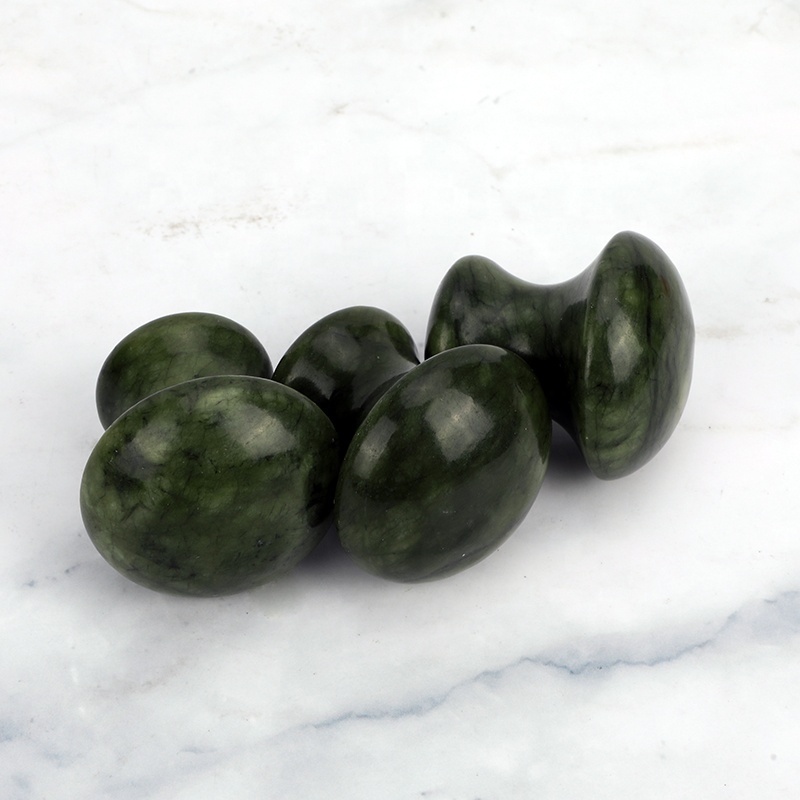 Mushang Jade Beauty Massage Products Stone Face Massager Custom Packaging Green Jade Stone Mushroom Gua Sha