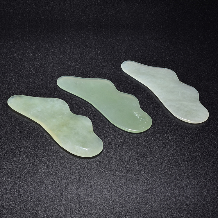 Hot Sale new aircraft type 100% natural real jade gua sha massager stone tools customized