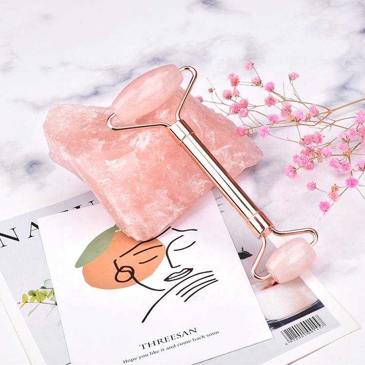 Mushang custom pravite label facial massage tool set rose quartz jade roller and gua sha