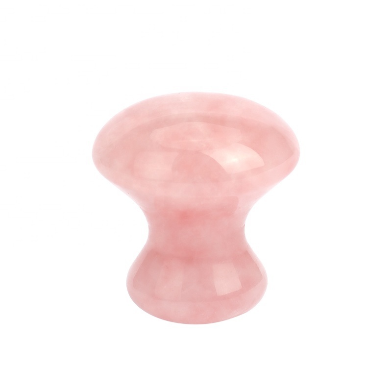 Skin Care Massager Tool Face Body Mushroom Shaped Massage Stone Rose Quartz Mushroom Gua Sha