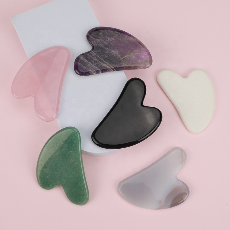 Mushang Jade Crystal Face Care Tools Authentic Jade Stone Gua Sha Board Guasha Cuarzo Natural Facial Massager Gua Sha Stones