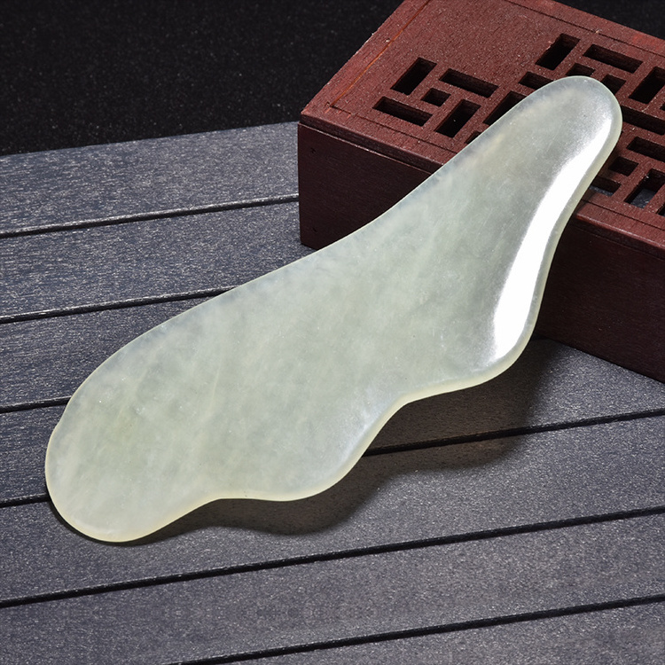 Hot Sale new aircraft type 100% natural real jade gua sha massager stone tools customized