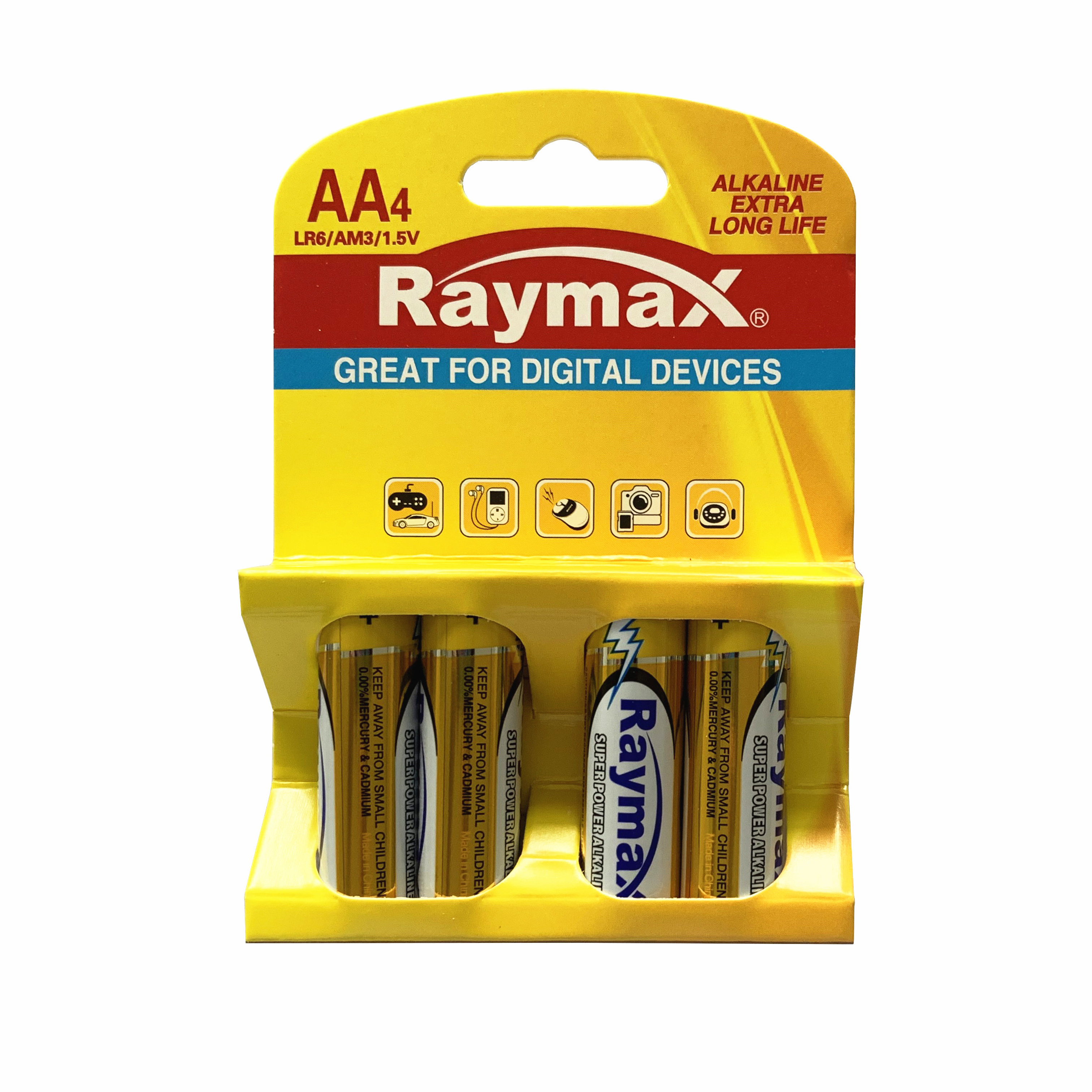 Best Selling factory Raymax 2600mAh 1.5v AM3  dry alkaline  LR6  aa alkaline batteries pilas alkalinas