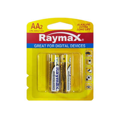 Raymax  Portable Mercury free 2pcs-pack AM3  LR6 1.5v aa  customized Alkaline Battery