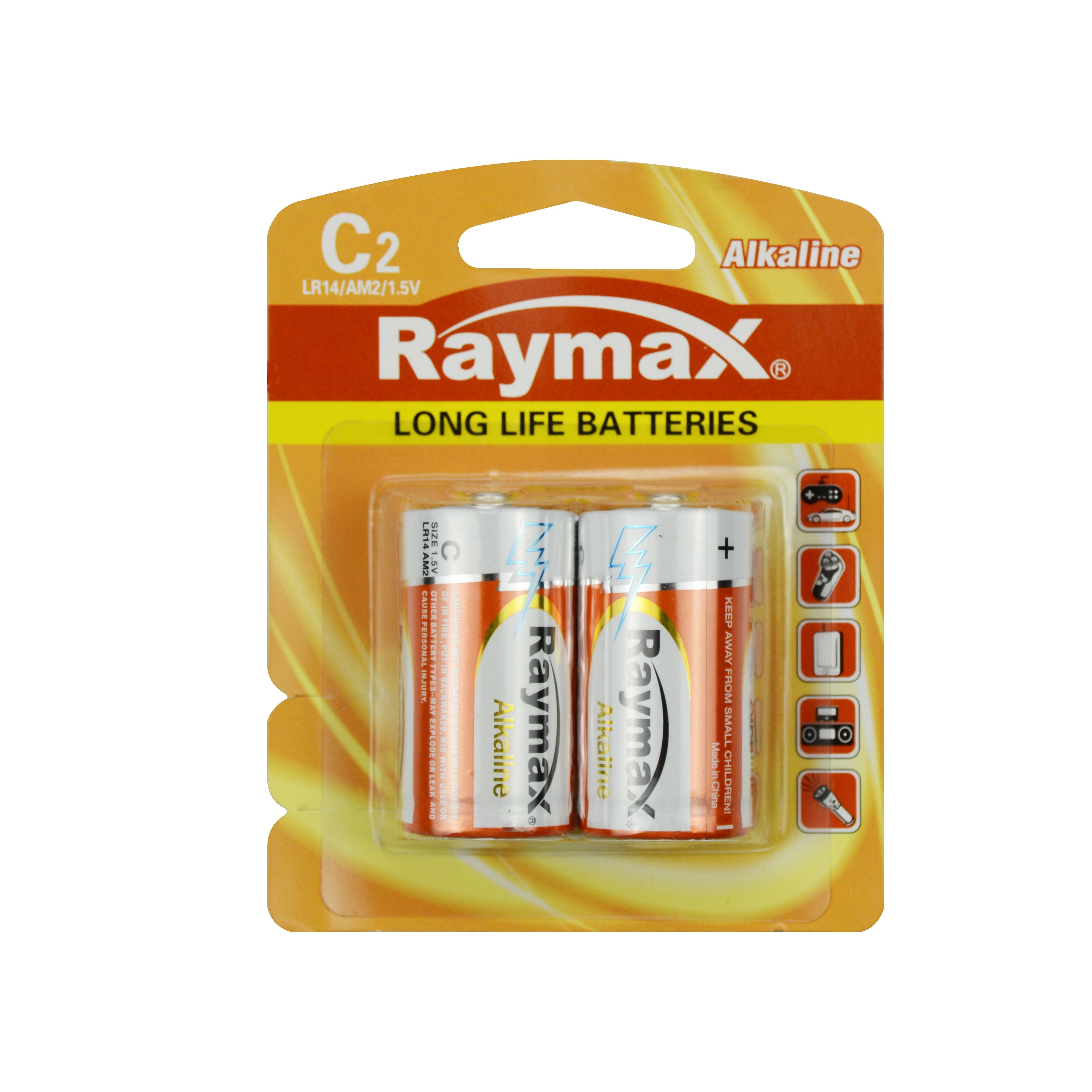 China Battery Manufacturers   Raymax  1.5V LR14  C Long Life  RoHs Alkaline Battery Batterie