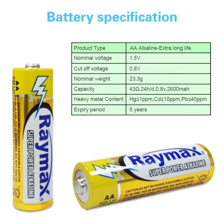 Raymax OEM  Customize Batteries  AM3  LR6 AA Dry Battery Cell 1.5v AA primary Battery  Pilas