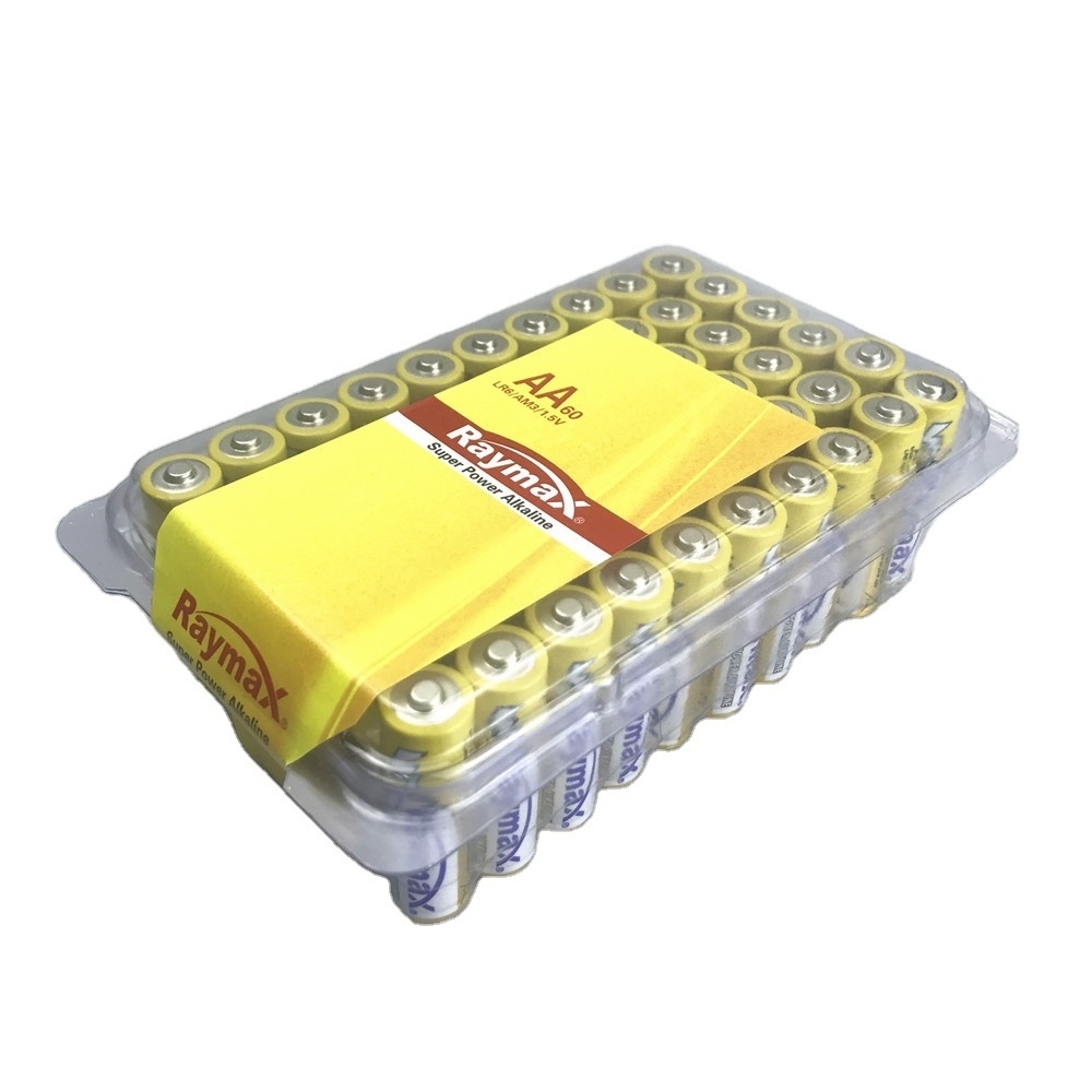 Raymax Hot Selling aa batteries oem Battery 1.5V  LR6 AA60  Plastic Box Package  Long life Alkaline Batteries