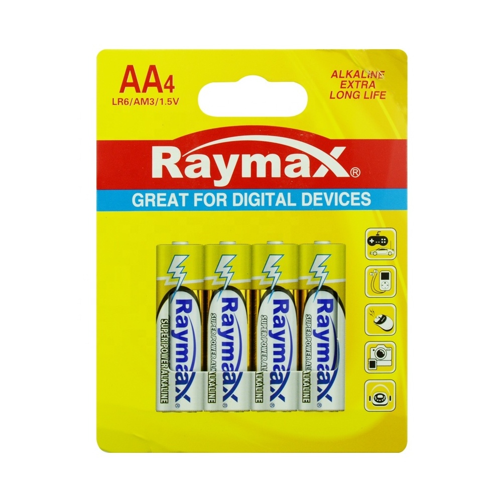 Raymax wholesale new 1.5v  LR6  AA 10 counts Paper Box  pila AA alkaline battery