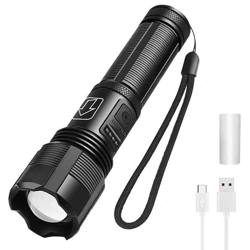 Handheld Flashlight LED  Water Resistant Camping Torch Adjustable Focus Zoom Tactical Flashlight