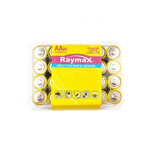 Hot selling Raymax  24pcs  plastic box  Alkaline Battery 1.5v LR6 AA Battery  Value pack