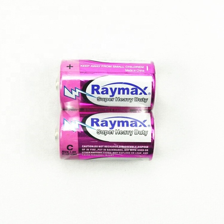 Raymax  1.5v um2  R14 C Size battery Super Zinc Carbon Dry  Heavy Duty Battery For flashlight