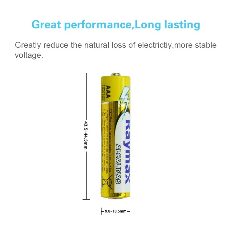 Raymax Factory Supply  Battery AAA LR03  2pc-pack 1.5v  super alkaline  aaa  batteries wholesale