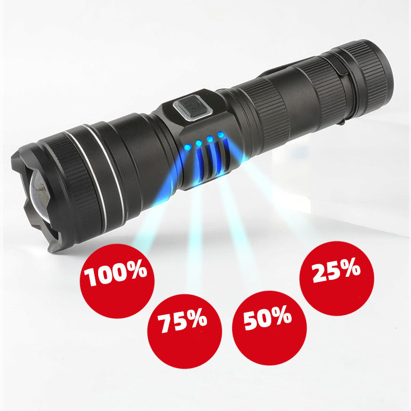 Rechargeable Flashlight Tactical Super Bright LED Flashlights   Battery Included Type-C Charging IPX3 Water-Resistant