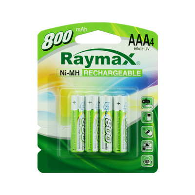 OEM Brand Raymax 1.2Volt  Ni-MH aaa HR03 4B 800mAh  AAA Rechargeable Toy Batteries