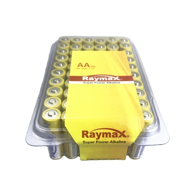 Raymax Hot Selling aa batteries oem Battery 1.5V  LR6 AA60  Plastic Box Package  Long life Alkaline Batteries