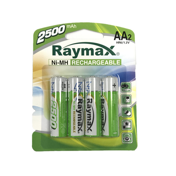 Raymax High Quality 1.2V Ni-MH aa 2500mah  Battery Charging  Rechargeable Batteries